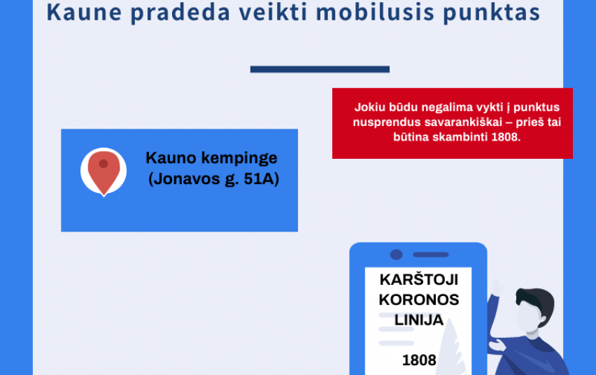 Vilniuje ir Kaune pradeda veikti mobilūs COVID-19 patikros punktai. SAM nuotr.
