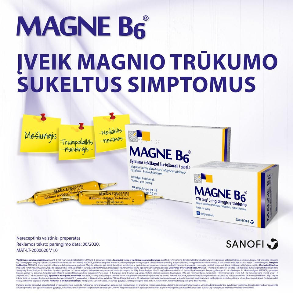 Magnio ir vitamino B6 preparatai