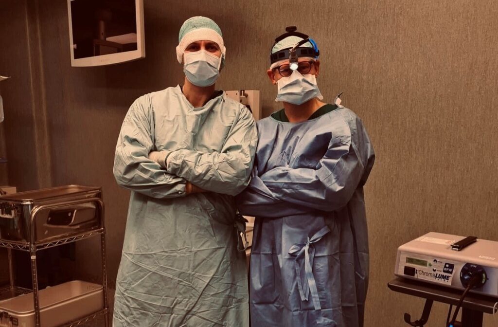 Gydytojas ortopedas-traumatologas dr. G.Bernotavičius ir prof. Ilkka Helenius iš Suomijos.